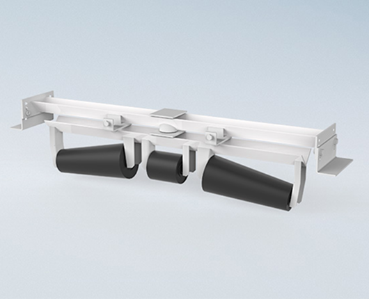 Tapered hold down training return idler (2-axis)